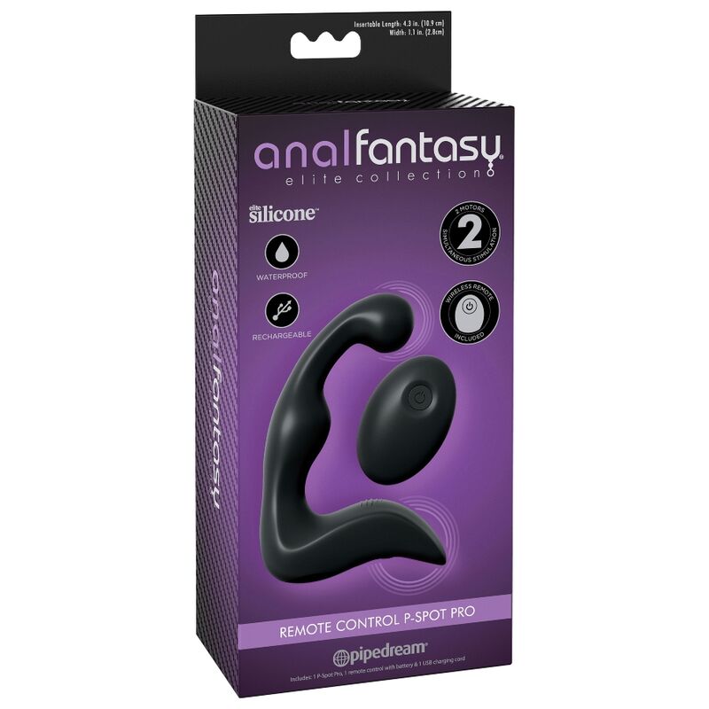 Anal Fantasy Elite Collection Estimulador Próstata P-Spot Pro com Controle Remoto em silicone.