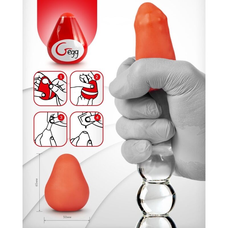 G-VIBE - Masturbador reutilizable texturizado rojo huevo