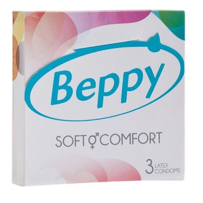 Embalagem dos preservativos Beppy Macios e Confortáveis