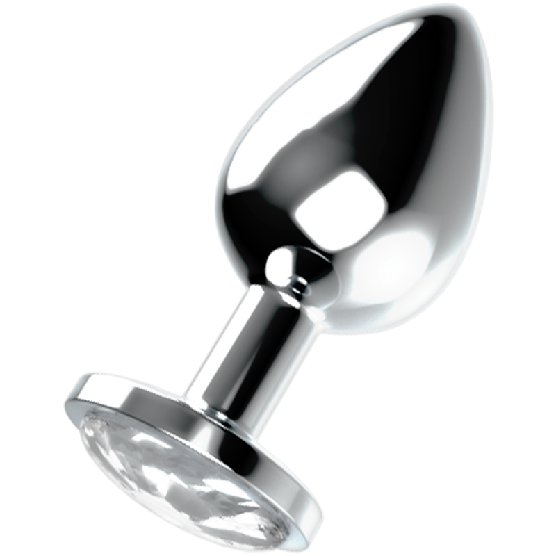 OHMAMA Plug Anal Metálico com Cristal Elegante L, detalhe do design e do cristal decorativo