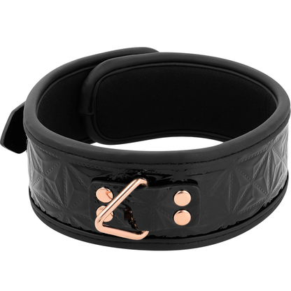 Colar BDSM de Couro Vegan BEGME Black Edition Premium com corrente de metal