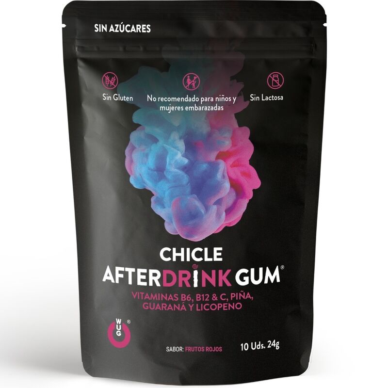 Embalagem de WUG GUM Pastilhas Anti-Ressaca After Drink 10 Unidades, mostrando o produto