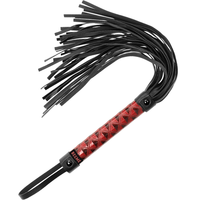 Flogger de Couro Vegano Edição Vermelha BEGME para jogos BDSM