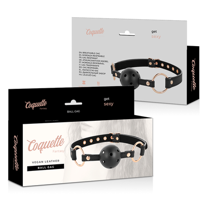 COQUETTE CHIC DESIRE FANTASY Mordaça de Bola Respirável Ajustável em couro vegano