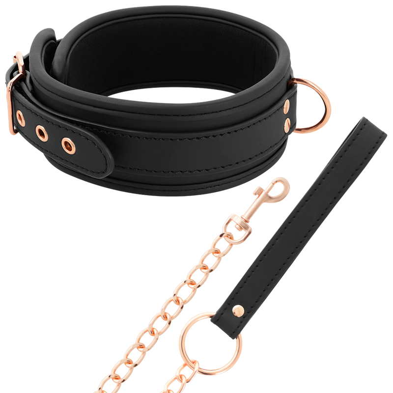 Colar COQUETTE CHIC DESIRE FANTASY de couro vegano com ala e forro de neoprene para jogos BDSM