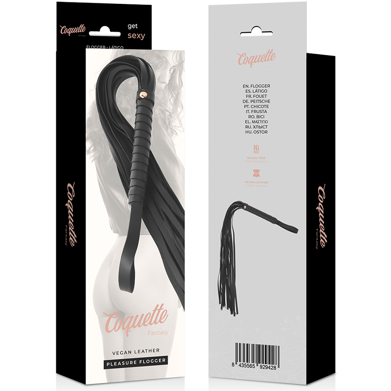 Chicote COQUETTE CHIC DESIRE FANTASY de couro vegano para BDSM e jogos eróticos