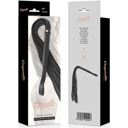 Chicote COQUETTE CHIC DESIRE FANTASY de couro vegano para BDSM e jogos eróticos