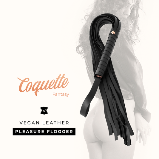 Chicote COQUETTE CHIC DESIRE FANTASY de couro vegano para BDSM e jogos eróticos