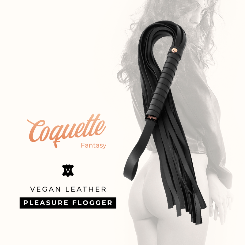 Chicote COQUETTE CHIC DESIRE FANTASY de couro vegano para BDSM e jogos eróticos