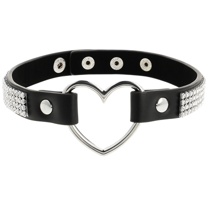 Gargantilha de Couro Vegano COQUETTE CHIC DESIRE com Coração
