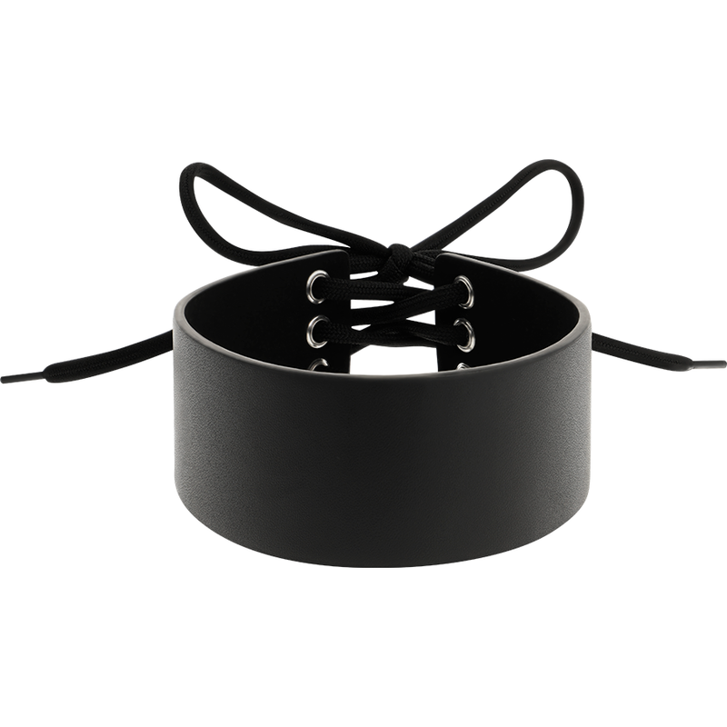 Coquette Chic Desire Gargantilha de Couro Vegano, um acessório ajustável para fetiche e estilo BDSM.