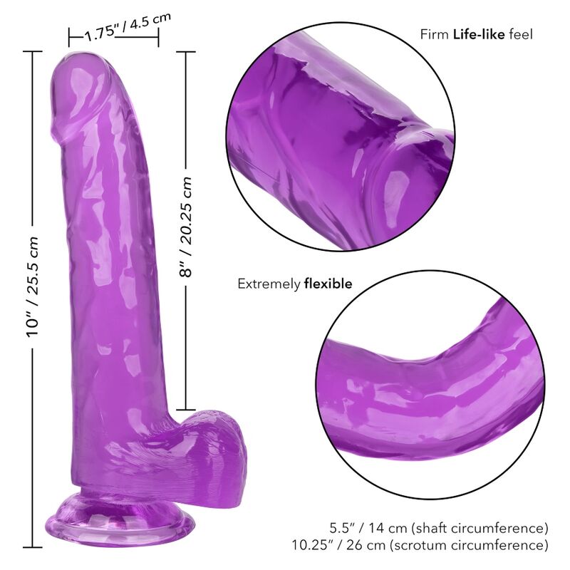 Dildo Queen Realista Morado con Ventosa 20.3 cm