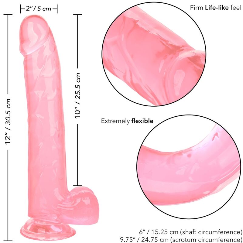 Dildo Realista Size Queen Rosa con Ventosa y 25.5 cm