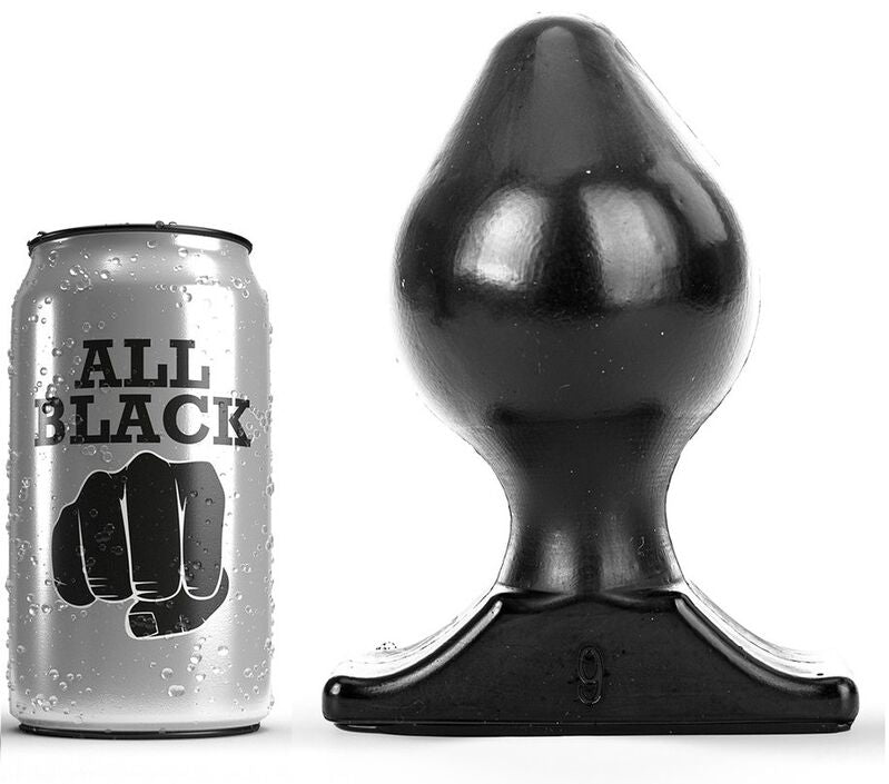 Plug anal ALL BLACK suave e flexível de 16,5 CM para prazer anal