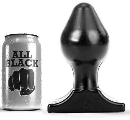 Plug anal ALL BLACK Flexível Grande 16x8cm para prazer anal gradual e seguro