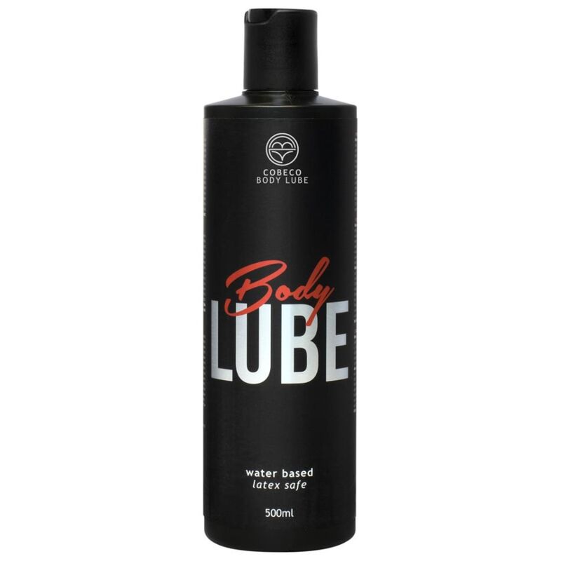 Frasco de lubrificante COBECO Bodylube à base de água de 500ml para conforto íntimo.