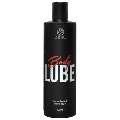 Frasco de lubrificante COBECO Bodylube à base de água de 500ml para conforto íntimo.