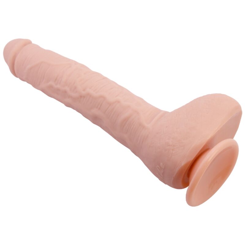 Close-up do Vibrador Realista Flexível BAILE, mostrando sua textura e ventosa.