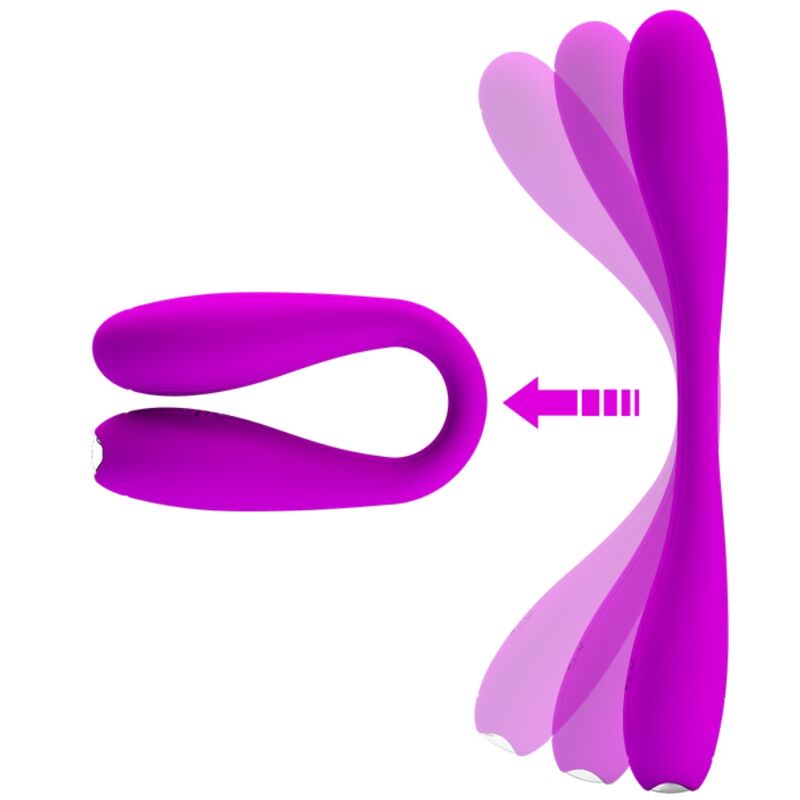 PRETTY LOVE Love Yedda Vibrador Flexível C-shape para estimulação do ponto G e clitóris.