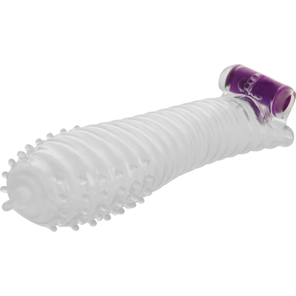 Detalhe da Bainha de Pénis Texturizada OHMAMA com Bala Vibrante para prazer de casal.
