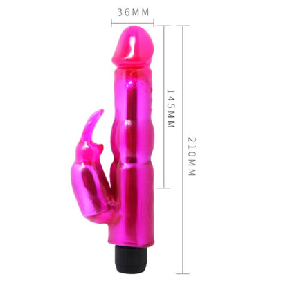 Vibrador Coelho Fantasia BAILE com estimulador clitoriano e design ergonómico na cor roxa