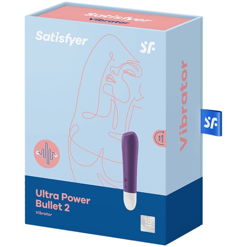 Close-up do vibrador Satisfyer Ultra Power Bullet 2 Roxo, mostrando seu design compacto e silicone liso.