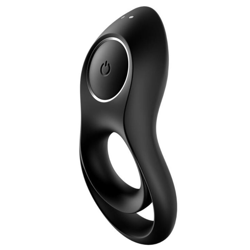 Satisfyer Vibrador Anel Duplo Lendário para Pénis e Testículos, detalhe do design e textura em silicone.