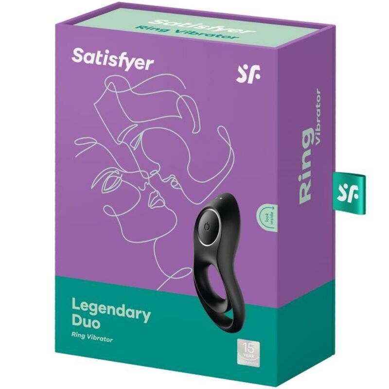 Satisfyer Vibrador Anel Duplo Lendário para Pénis e Testículos, detalhe do design e textura em silicone.