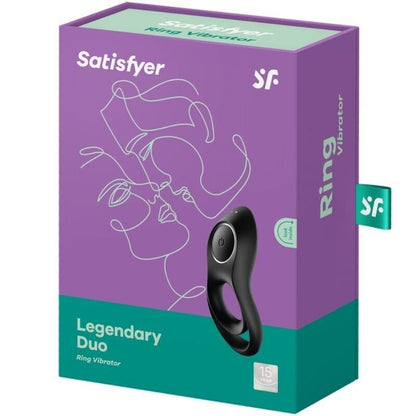Satisfyer Vibrador Anel Duplo Lendário para Pénis e Testículos, detalhe do design e textura em silicone.