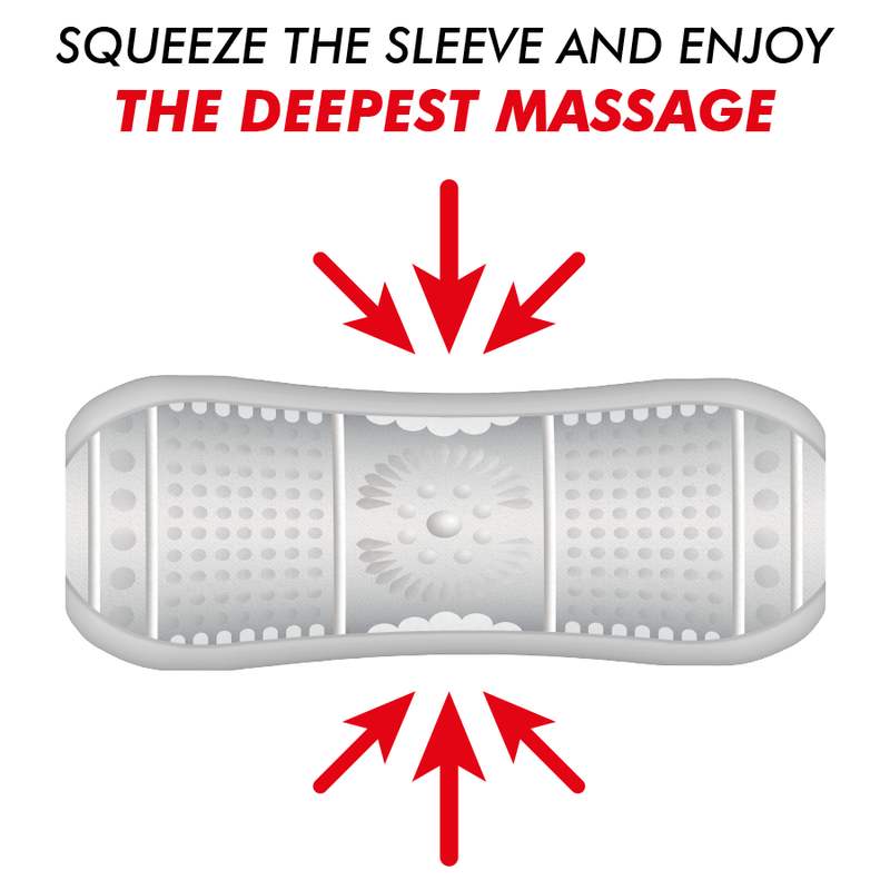Jamyjob Masturbador Masculino Duplo Turbo com entradas para boca e vagina, mostrando o material realista e textura.