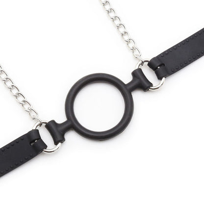 OHMAMA FETISH Mordaça de Argola com Correntes e Grampos de Bico para BDSM e fetiche.