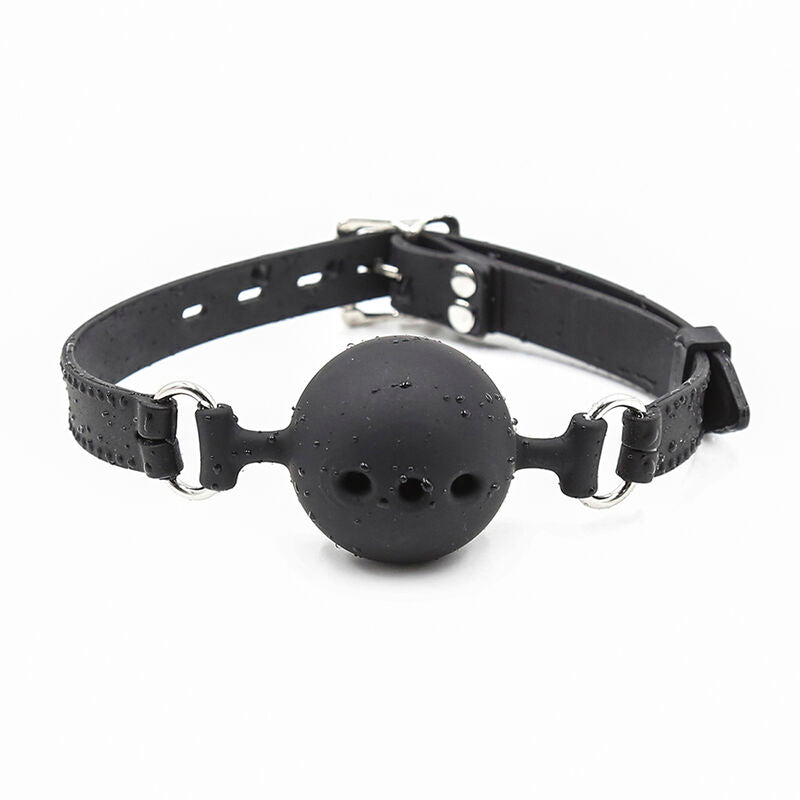 Mordaça de bola de silicone respirável OHMAMA para jogos BDSM