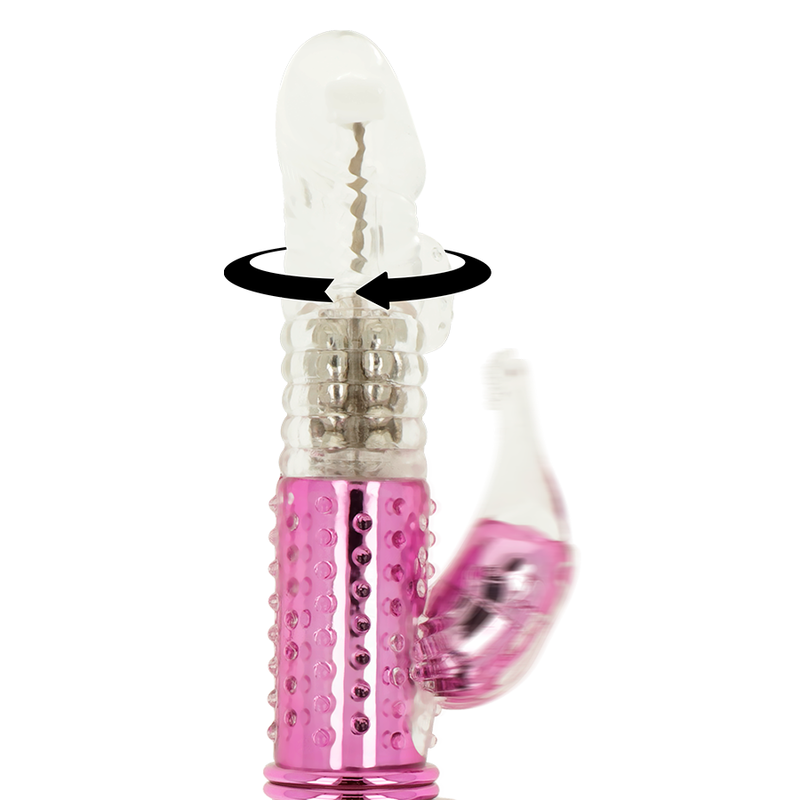 Vibrador OHMAMA com função de rotação e estimulador de clitóris em silicone hipoalergénico