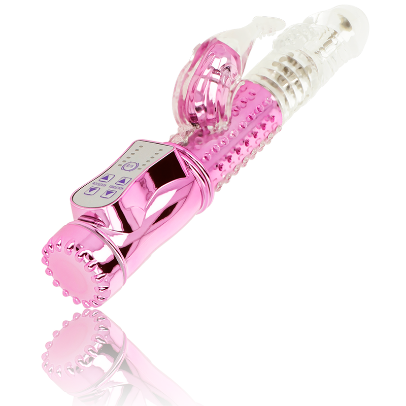 Vibrador OHMAMA com função de rotação e estimulador de clitóris em silicone hipoalergénico