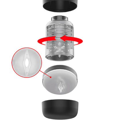 JAMYJOB Masturbador Masculino Tornado 360 Rotate Tech com Impulso, detalhes do design e funcionalidade