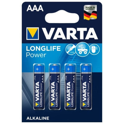 VARTA - Pila alcalina de larga duración AAA LR03 (4 unidades)