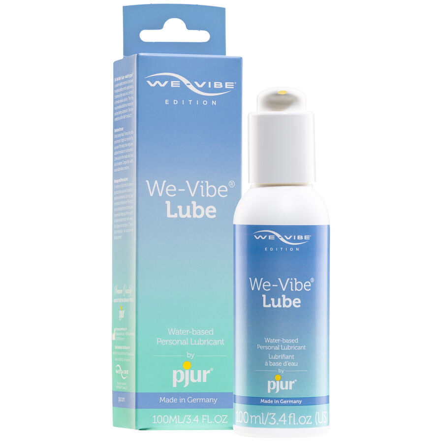 Detalhe do lubrificante PJUR We-Vibe Edição Especial 100ml, destacando a embalagem e a marca.