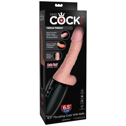 Vibrador Realista Plus Triple Threat Tono de Piel Claro