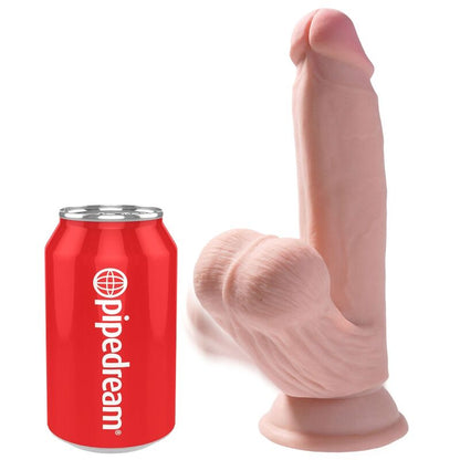 Dildo Realista Plus 3D con Bolas Colgantes 15.2 cm Piel Clara