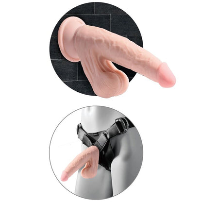 Dildo Realista Plus 3D con Bolas Colgantes 15.2 cm Piel Clara