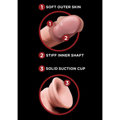 Dildo Realista Plus con Bolas de Balanceo 3D 12.7 cm