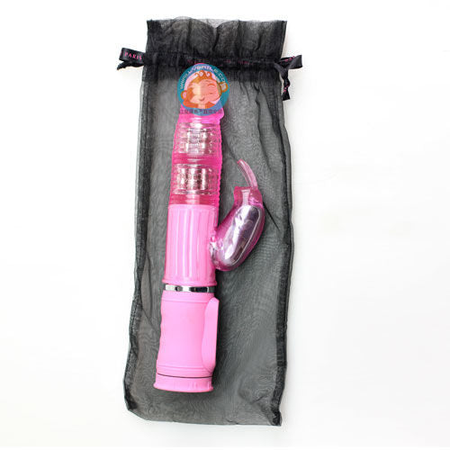 BAILE Vibrador Rotador Passion Rock Bunny 10 Funções 27 CM em rosa, destacando o design e as características de estimulação.
