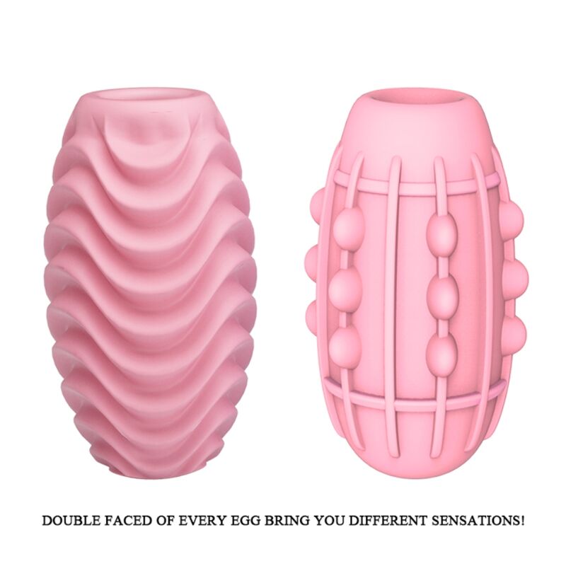 Close-up of the PRETTY LOVE Ovo Masturbador Rosa Dupla Face Sensorial showing its texture and features.