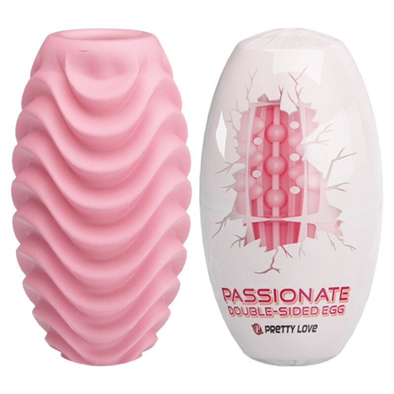 Close-up of the PRETTY LOVE Ovo Masturbador Rosa Dupla Face Sensorial showing its texture and features.