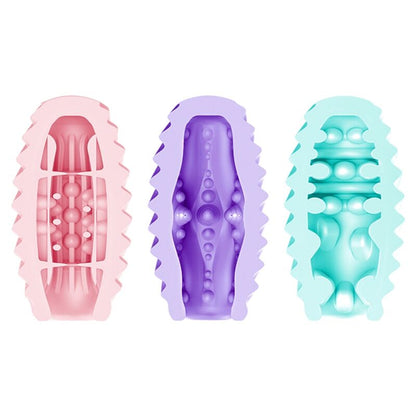 Pack de 15 Ovos Masturbadores PRETTY LOVE Dupla Face com texturas variadas para prazer masculino.