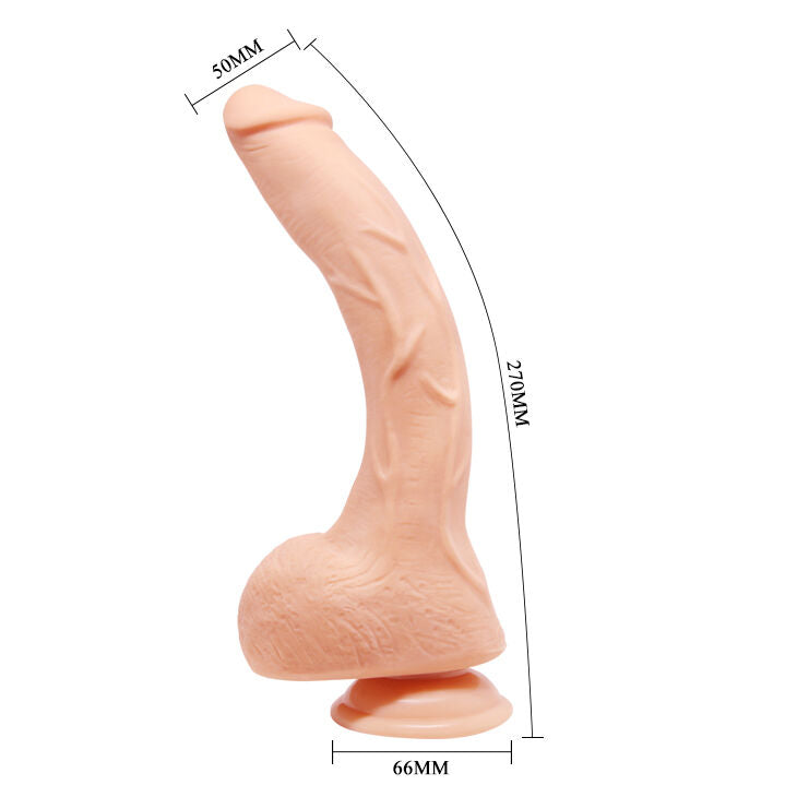 Vibrador realista curvo BAILE Lindo Jack 26 CM com ventosa para estimulação do ponto G.