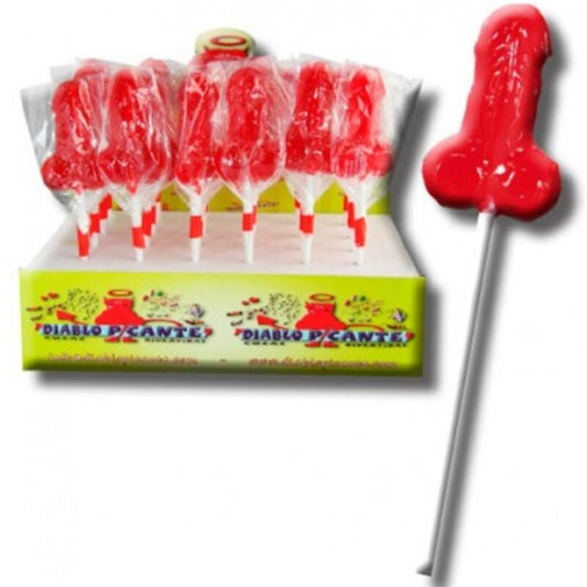 Pirulito de Goma en Forma de Pene con Sabor a Fresa