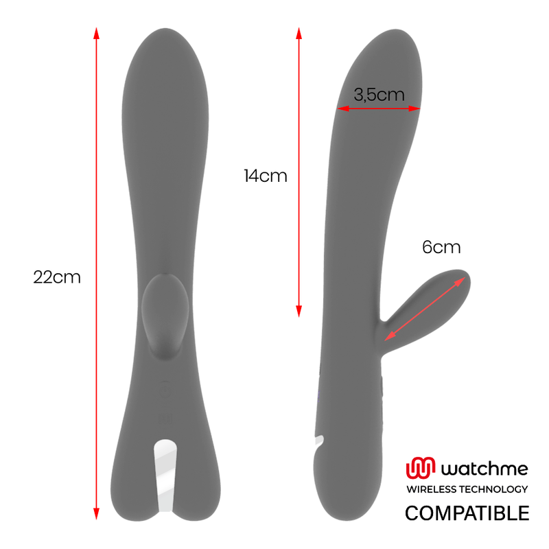 Vibrador Brilly Glam Erik Watchme Wireless para estimulação vaginal e clitoriana, cor preta com detalhes prateados.