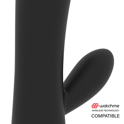 Vibrador Brilly Glam Erik Watchme Wireless para estimulação vaginal e clitoriana, cor preta com detalhes prateados.