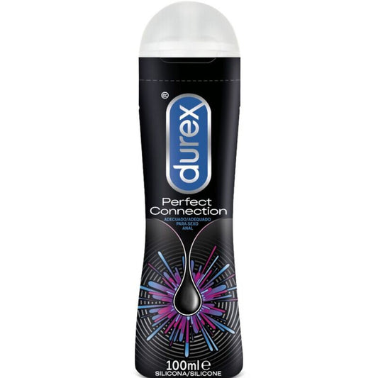 Close-up do Lubrificante DUREX Silicone Conexão Perfeita 100 ML, mostrando a embalagem.